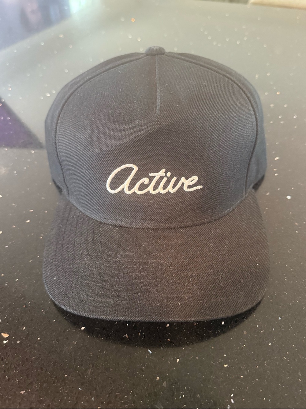 Active Embroidered Black Trucker Hat